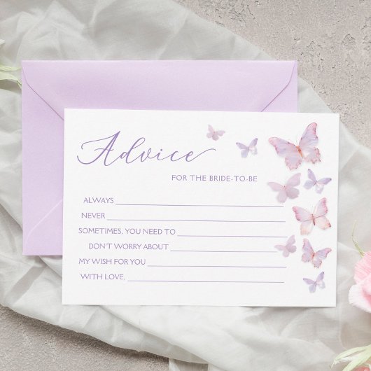 Butterfly-Ratschlag für die Brautkarte Einladung