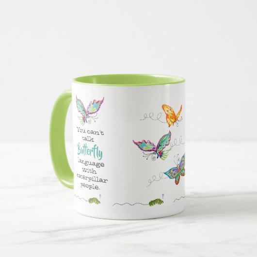 Butterfly & Raupe People Classic Tasse, 11 oz Tasse (Vorderseite Links)