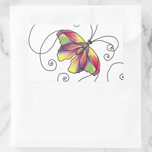 Butterfly Rechteckiger Aufkleber (Tasche)