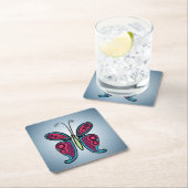 Butterfly rechteckiger pappuntersetzer (Vor Ort)