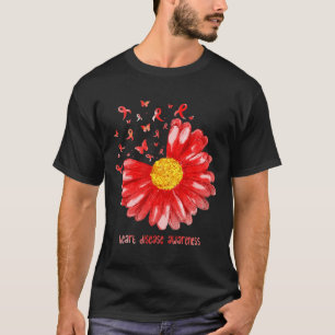 Butterfly Red Ribbon Herzerkrankung Bewusstsein T-Shirt