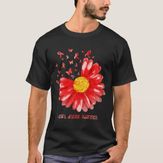 Butterfly Red Ribbon Herzerkrankung Bewusstsein T-Shirt