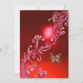 BUTTERFLY RED RUBY hellrosa Einladung (Vorderseite)