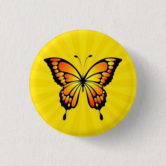 Butterfly Red Yellow Insect Illustration-20285 T-S Button (Vorderseite)