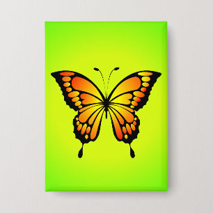 Butterfly Red Yellow Insect Illustration-20285 T-S Button