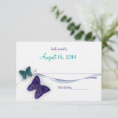 Butterfly Response RSVP Karte (Stehend Vorderseite)