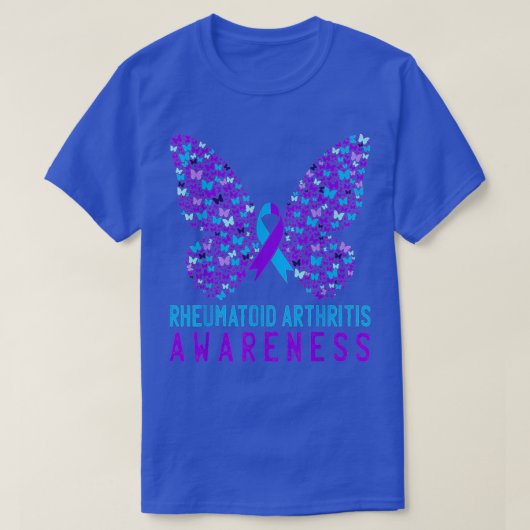 Butterfly Rheumatoide Arthritis Awareness RA Ribbo T-Shirt (Design vorne)