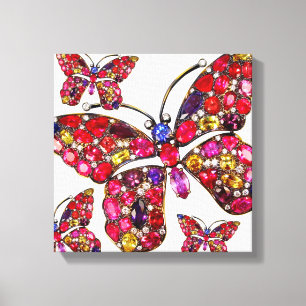 Butterfly Rhinestones Vintag Kostümschmuck Kunst Leinwanddruck
