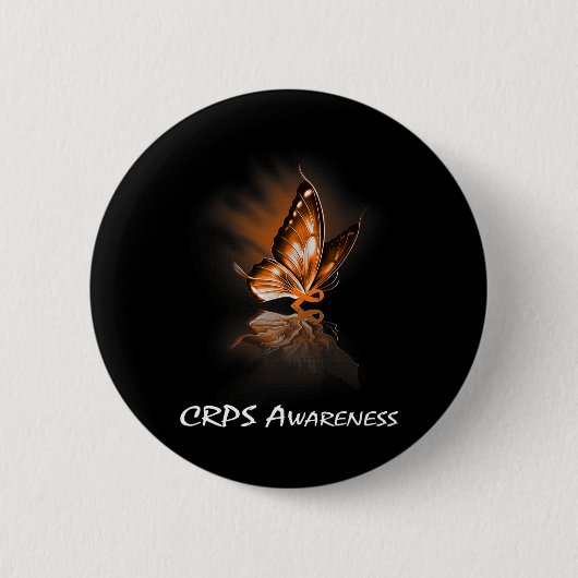 Butterfly Ribbon CRPS-Bewusstsein Button (Vorderseite)