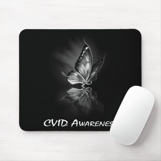 Butterfly-Ribbon CVID Awareness Sweatshirt182 Mousepad (Mit Mouse)
