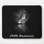 Butterfly-Ribbon CVID Awareness Sweatshirt182 Mousepad (Vorne)