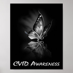 Butterfly-Ribbon CVID Awareness Sweatshirt182 Poster