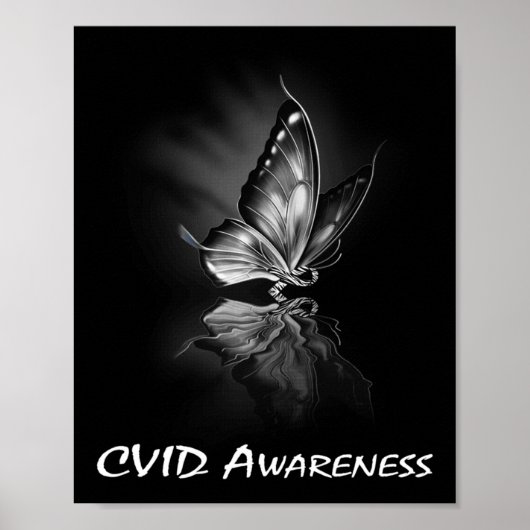Butterfly-Ribbon CVID Awareness Sweatshirt182 Poster (Vorne)