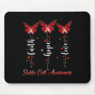 Butterfly Ribbon Faith Hope Liebe Sickle Cell Awar Mousepad