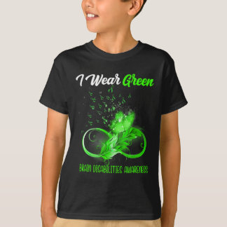 Butterfly Ribbon Feather Gehirnbehinderungen Aware T-Shirt