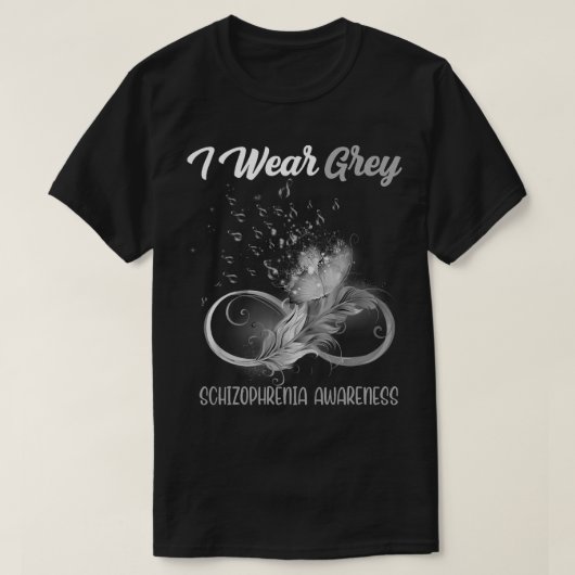 Butterfly Ribbon Feather Schizophrenie Bewusstsein T-Shirt (Design vorne)