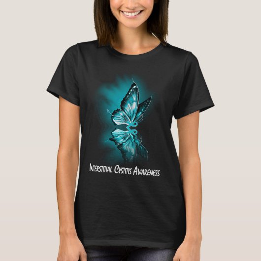 Butterfly Ribbon Interstitial Cystitis Awareness T-Shirt (Vorderseite)