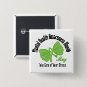 Butterfly Ribbon Mental Health Awareness Montag Button (Vorne & Hinten)