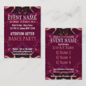 Butterfly Ribbons Event Party Mini Flyer Visitenkarte (Vorne/Hinten)