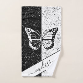 Butterfly Romantic Girly Ästhetik & Elegante Name Handtuch