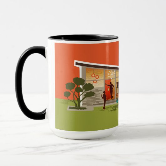 Butterfly Roof Mitte des Jahrhunderts Modernes Hau Tasse (Links)