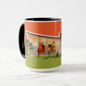 Butterfly Roof Mitte des Jahrhunderts Modernes Hau Tasse (Vorderseite Links)