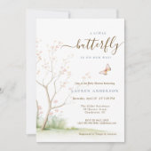 Butterfly rosa Frühlingsblumen Mädchen Dusche Baby Einladung (Vorderseite)