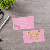 Butterfly Rosa Goldlogo QR-Code Visitenkarte