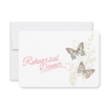 Butterfly Rosa Hochzeit Probe Dinner einladen