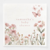 Butterfly Rosa Wildblumen Mädchen Dusche Serviette (Vorderseite)