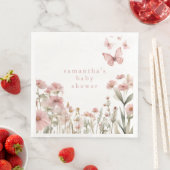 Butterfly Rosa Wildblumen Mädchen Dusche Serviette (Beispiel)