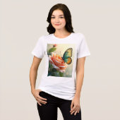 Butterfly Rose Elegance T - Shirt (Vorderseite voll)