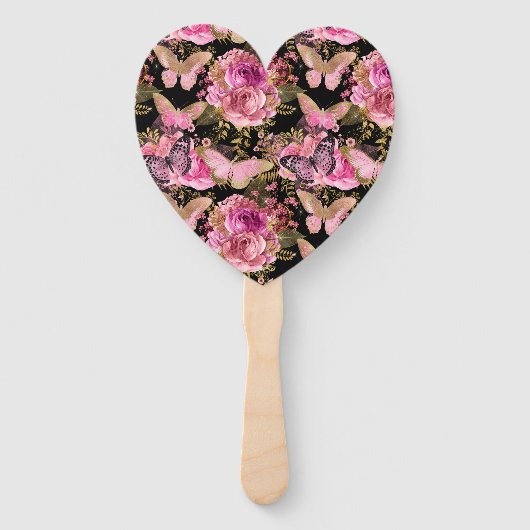 Butterfly Rose Garden Floral Blume Niedlich Ästhet Fächer (Vorderseite)