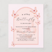 Butterfly Rose Gold Girl Budget Baby Dusche (Vorderseite)