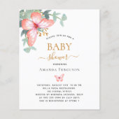 Butterfly Rose Gold Girl Budget Baby Dusche (Vorderseite)