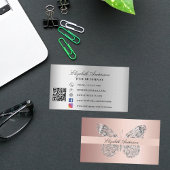 Butterfly Rose Gold QR-Code für soziale Medien Visitenkarte