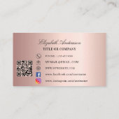 Butterfly Rose Gold QR Code Social Media Visitenkarte (Rückseite)