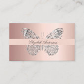 Butterfly Rose Gold QR Code Social Media Visitenkarte (Vorderseite)