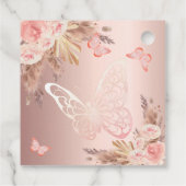 Butterfly Rose Goldflorchen Mädchen Dusche Geschenkanhänger (Rückseite)