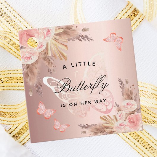 Butterfly Rose Goldflorchen Mädchen Dusche Geschenkanhänger