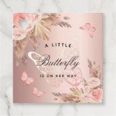 Butterfly Rose Goldflorchen Mädchen Dusche Geschenkanhänger (Vorderseite)