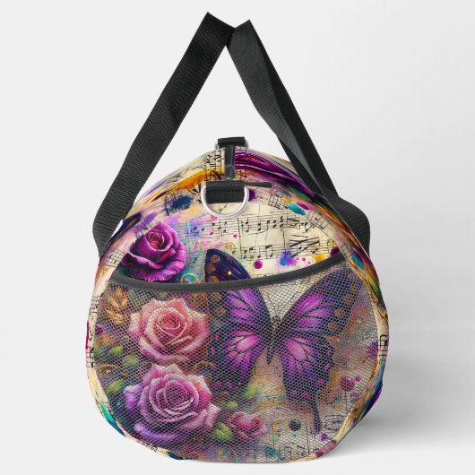 Butterfly-Rose - Musikmalerei Duffle Bag (Rechts)