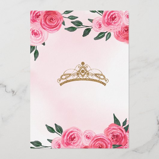 Butterfly Roses Quinceanera Real Folieneinladung (Rückseite)