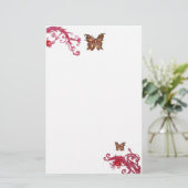 BUTTERFLY, rot weiß Briefpapier (Stehend Vorderseite)