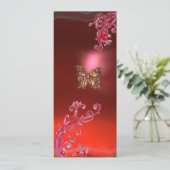 BUTTERFLY RUBY , hellrosa violett Einladung (Stehend Vorderseite)