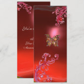 BUTTERFLY RUBY , hellrosa violett Einladung (Vorne/Hinten)
