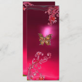 BUTTERFLY RUBY , hellrosa violett Einladung (Vorne/Hinten)