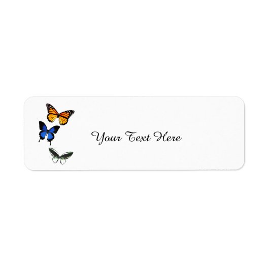 Butterfly Rücksendeadresse Mailing Labels (Vorne)