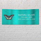 Butterfly Salon Business Promotional Metallic Aqua Banner
