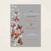 Butterfly Save the Date Hochzeit Custom MiniCard (Rückseite)